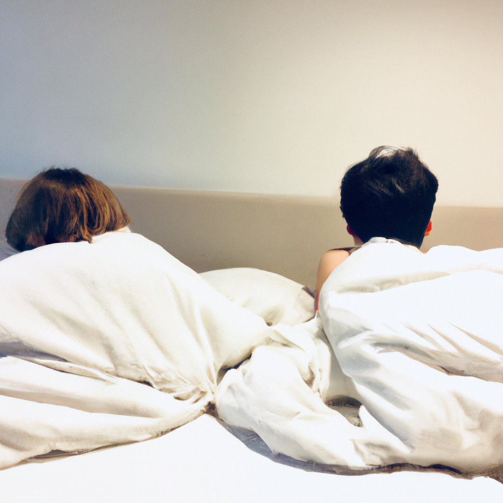 bed, relationship, couple, distant, no faces